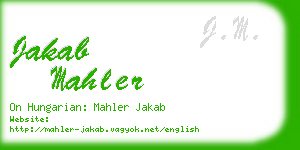 jakab mahler business card
